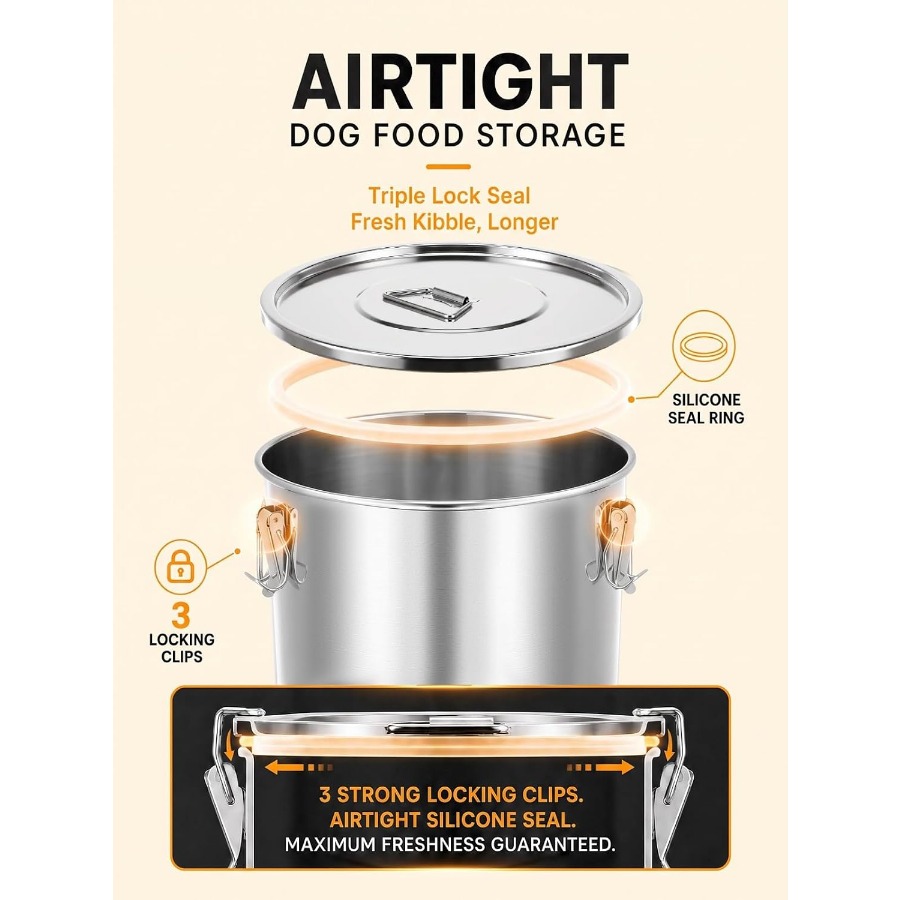 35LBS Luftdichter Edelstahl-Hu – Food Storage Containers Bewertung und Preis